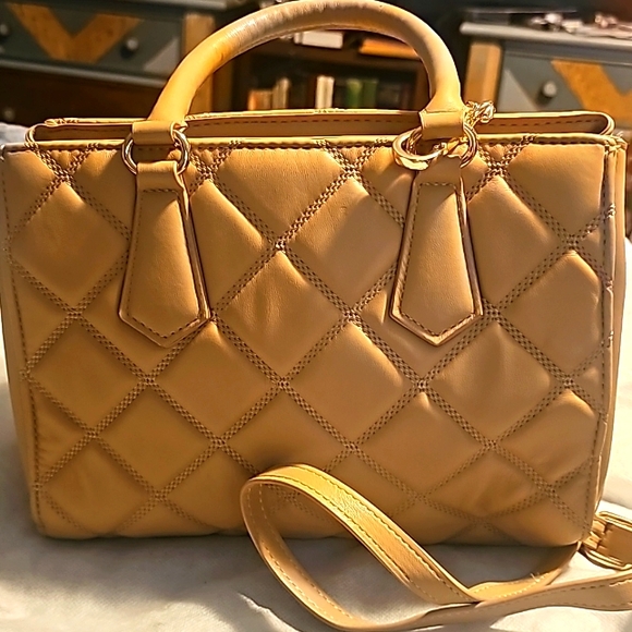 Steve Madden SM Logo Plaque Satchel, Taupe, Handles, Zip Closure - Picture 4 of 11